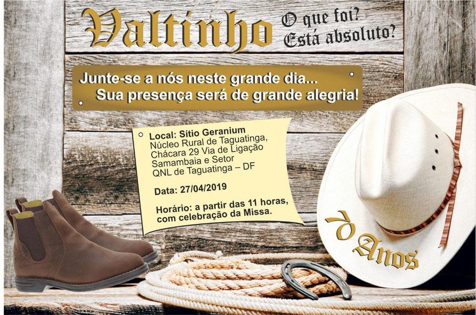 Aniversário do Valtinho de 70 anos -  Sitio Geranium - Núcleo Rural de Taguatinga/DF